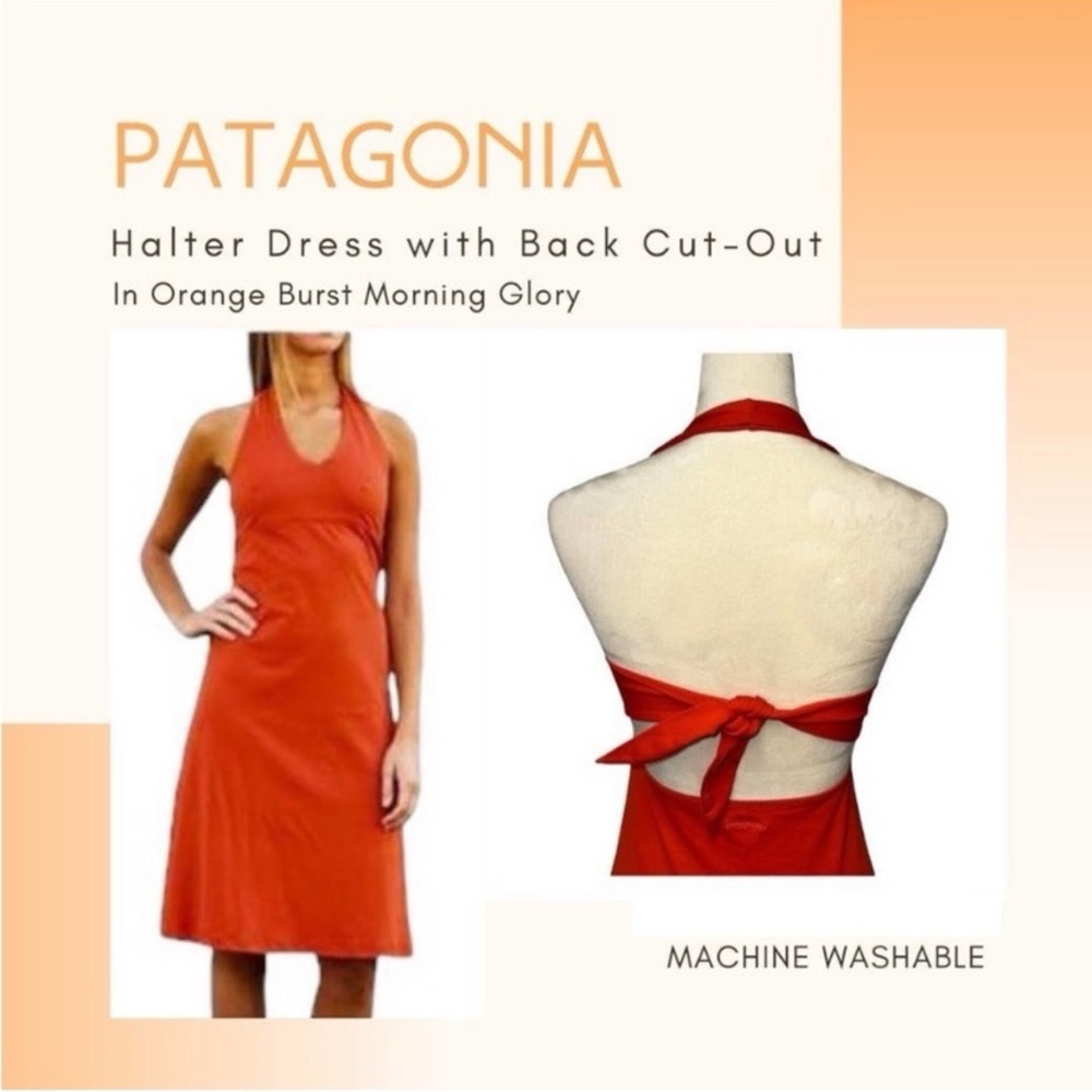 Patagonia Orange Halter Dress with Back Cut-Out Burst
Morning Glory Size Small